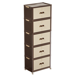 Armoire de rangement en plastique de style ancien chinois, boîte de rangement pliable, armoire à vêtements pour la chambre à coucher, grande capacité, Tinker - Product Image 4