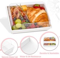 Boîtes à charcuterie personnalisées avec couvercles transparents 7x5 pouces, contenants alimentaires en papier brun jetables, boîtes à pâtisserie pour sandwichs
