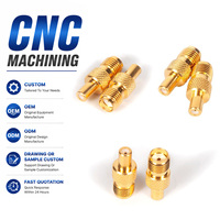 Connecteur coaxial RF en laiton plaqué or sur mesure, adaptateur mâle-femelle fileté 03-R001-3016, pièces OEM ODM de précision CNC, indice de protection IP67