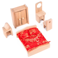 Maison de jeu miniature en bois, ensemble de meubles miniatures de simulation, modèle de maison de poupée en bois, meubles