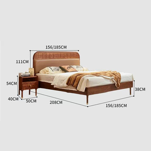 <span class=keywords><strong>Lit</strong></span> plateforme vintage KMJ de style milieu du siècle, <span class=keywords><strong>lit</strong></span> king size en bois, lits simples pour adultes - Product Image 6