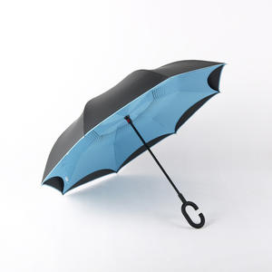 Высококачественный инвертированный зонт с двойным слоем, ветрозащитный, водонепроницаемый, с ручным управлением, с цветочным дизайном, защитой от УФ-излучения UV50+ и возможностью нанесения логотипа - Product Image 6