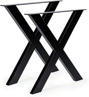 Pieds de table en fer forgé industriel robuste en forme de X, pour table basse, salle à manger, hôtel, salon, style moderne et luxueux
