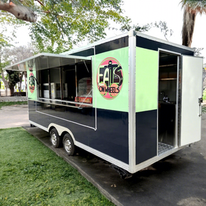 Remorque de camion de restauration mobile en fibre de verre et acier inoxydable, remorquable, pour la vente de glaces et de snacks rapides - Product Image 1
