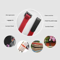 Sangle de bagage en polyester et nylon avec boucle auto-agrippante double face et boucle inversée pour rangement