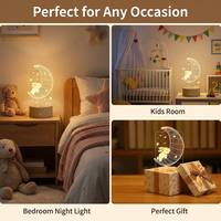 Lámpara de Mesa LED Mini Personalizada con Diseño de Ilusión 3D, Material Acrílico, Decoración Minimalista para Dormitorio
