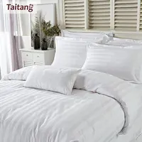 Taitang-sábana de 3CM para cama de Hotel, De satén a rayas, color blanco
