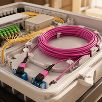 Cordon de brassage MPO multimode OM4, polarité type A, polarité type B, LSZH, à faible perte, en fibre optique