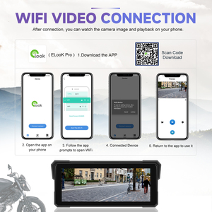 กล้องติดรถมอเตอร์ไซค์ Podofo ขนาด 8.1 นิ้ว แบบพกพา รองรับ Wireless Carplay และ Android Auto พร้อมกล้องหน้า-หลัง ตรวจจับแรงดัน ระบบ Autoradio วิทยุติดรถยนต์ - Product Image 4