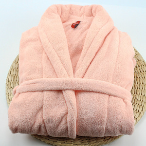 Auf Lager Terry Cloth Bademantel Coral Velvet Hotel Spa Roben Klassische Bade mäntel für Männer Frauen - Product Image 4