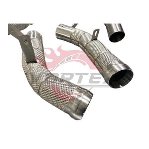 Collecteur d'échappement catalyseur haute performance Vortex 304 pour Mercedes-Benz AMG GLC63 GLC63S 4.0T V8 2017-2022 avec bouclier thermique, sans voyant d'avertissement moteur - Product Image 3