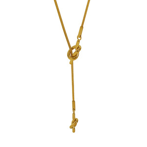 Cadena de Serpiente con Nudos Geométricos, Chapada en Oro de 18K, Cadena para Suéter de Uso Diario, Aleación de Zinc MYL06 - Product Image 5