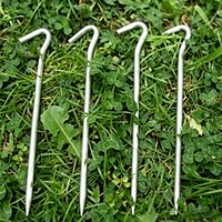 Piquets de tente en acier inoxydable galvanisé pour camping, longueurs 17,5-30 cm, finitions argent/or, vente en gros pour clôtures extérieures