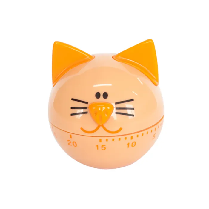 Round Cat Shape Timer With Ears Kitchen Mechanical Timer