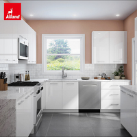Allandgroup UK Project - Nouveau type de meuble moderne - Armoire de cuisine avec porte en acrylique laqué blanc crème brillant