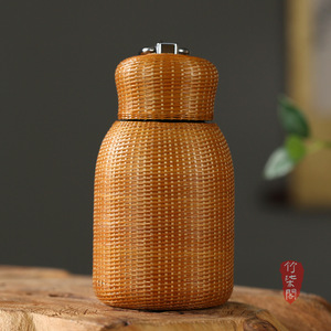Bamboo Woven <b>Thermos</b> Cup Insulated Portable <b>Tea</b> Cup Gift Packaging - Product Image 4