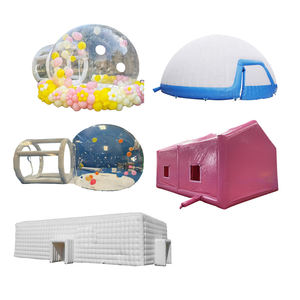 Tenda gonfiabile in PVC resistente alle intemperie con Design a strisce rosse e bianche con configurazione rapida per eventi e manopole accattivanti per uso di emergenza - Product Image 5