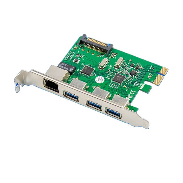 PCIe X1 Gigabit Ethernet Network Card with USB 3.0 Ports and 19-Pin Header