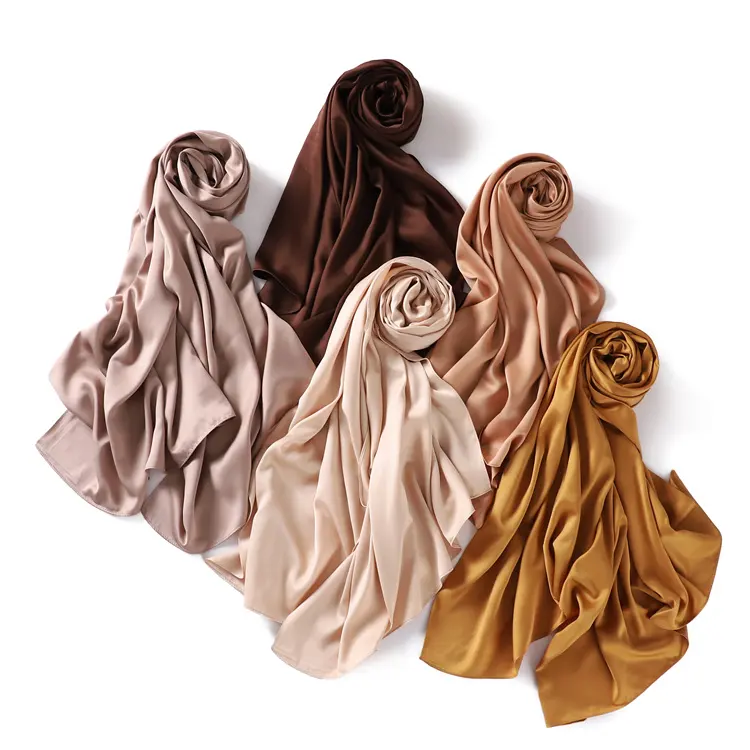 Cachecol de seda cetim liso, atacado, cachecol de seda malásia, brilhante, mulheres, islâmico, hijab