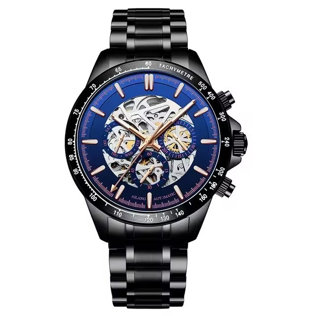 Premium Mechanical Mens Watch Automatic Hollow Dial Men Multi Function Watch for Man