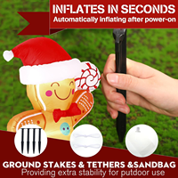 Homme en pain d'épices gonflable de 6 pieds dans une tasse de chocolat chaud avec lumière LED, ornement de Noël pour la cour, la pelouse, la maison, la décoration extérieure des fêtes
