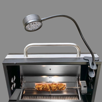 Accessoires de barbecue Lumière de gril 7LED avec USB-C à col de cygne en métal flexible Lampe de barbecue rechargeable pour barbecue en plein air, grillades