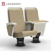 Chaise de salle de conférence et d'auditorium Leadcom LS-22603 à piétement unique, idéale pour les projets de salles de concert et de théâtres européens