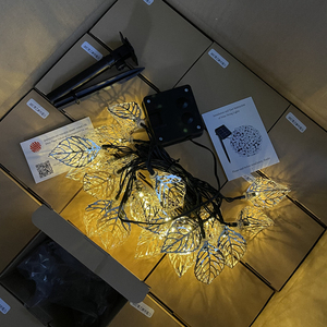 Guirlande solaire à feuilles de fer blanc chaud, étanche, pour décoration de <span class=keywords><strong>jardin</strong></span> extérieur, 30 LED, guirlande lumineuse féerique pour balcon, pergola, treillis - Product Image 5