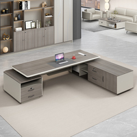 Bureau de patron exécutif moderne simple direct d'usine Table de bureau en bois de luxe de haute qualité en forme de L
