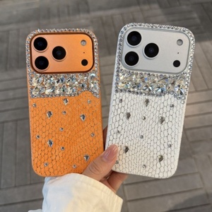 Luxury diamond fish scale snake leather phone case for iPhone 11-17 pro max hard protect back <b>cover</b> factory wholesale accessory - Product Image 1