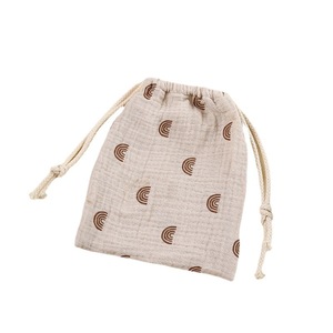 Bolsa para pañales y pañales de bebé, bolsa colgante de doble capa de crepé con cordón para guardar juguetes de dentición, 24x18cm, ligera, 0,015kg - Product Image 4