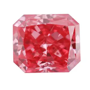 Prezzo basso 1.6 carati Hpht Cvd Fancy Pink Radiant Cut Lab Grown diamanti sciolti EX cut Polish diamante sintetico all'ingrosso della fabbrica
