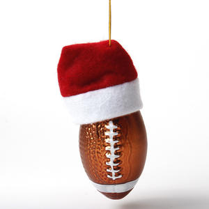 थोक मजाकिया एथलीट रग्बी पेलेंट अमेरिकी फुटबॉल क्रिसमस आकर्षण ग्लास गेंद पर्यावरण के अनुकूल रंग - Product Image 1