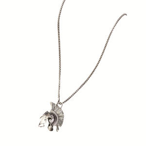Collier pendentif casque de Spartan en acier inoxydable, bijou de mode unisexe, chaîne élégante pour pull - Product Image 5