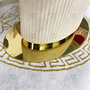Elegante Set Tavolo da Pranzo Rettangolare Minimalista con Piano in Marmo Lucido e Base Dorata Convertibile - Product Image 6