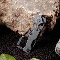 Ouvre-bouteille multifonction en acier inoxydable pour l'extérieur, porte-clés portable, couteau pliant de poche EDC haute dureté, mini-outil