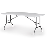 Table à chevalets en plastique à choix multiples Table pliable en deux de 6 pieds Portable avec poignée