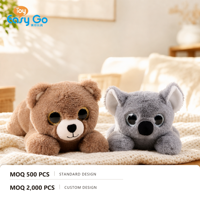 Ours en peluche lesté en velours côtelé, animal en peluche doux pour soulager le stress, poupée compagnon de confort de 32 cm