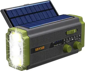 Outdoor Emergency Radio AM FM Solar Dynamo Hand Crank Portable Radio With Flashlight