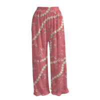 Wholesale Summer Fashion Soft Milk Silk Leg Pants Hawai Floral Print High Waist Casual Trousers for Adults