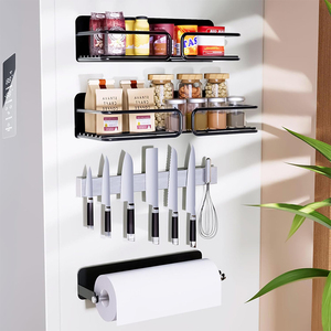 Estante organizador de <span class=keywords><strong>especias</strong></span> magnético <span class=keywords><strong>para</strong></span> refrigerador, almacenamiento de organizadores de cocina de nevera con imán móvil - Product Image 4