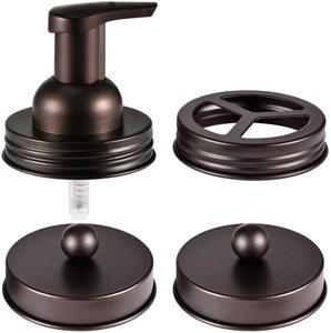 Custom Rust Proof Plastic Foaming Lotion Soap Dispenser Mason Jar Pump Lids