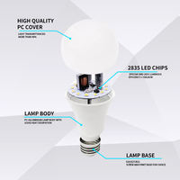 Ampoule LED intelligente Dob IC 15W, économie d'énergie, ampoule globe, AC 220V DC, culot E27/E26, CRI élevé 90, 3000K-6000K, certifiée CE/CCC