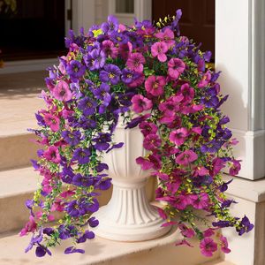 Asaying Artificial Pansy <b>Vine</b> Flowers Purple Outdoor Hanging Decor UV Protection - Product Image 4