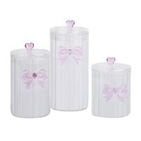 Ensemble de 3 pots en verre borosilicate avec poignée en forme de cœur, récipients de stockage pour aliments secs de cuisine, compatibles lave-vaisselle