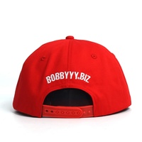 Casquette Snapback Rouge Unie à Visière Plate avec Broderie 3D Gonflée Lettres Gothiques Personnalisées en Coton, Style Hip Hop Streetwear pour Hommes
