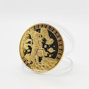 Monedas de oro del zodiaco europeo, Medalla Conmemorativa de Tarot, Medalla de la suerte, de los deseos de los dientes Hada, <span class=keywords><strong>moneda</strong></span> de recuerdo de Metal - Product Image 5