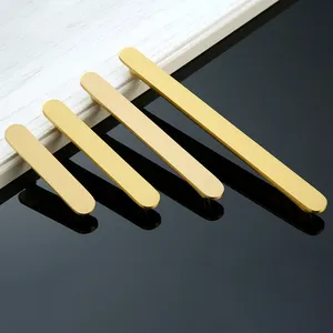 Luxury Gold Kitchen <strong>Cupboard</strong> Drawer <strong>Handles</strong> Knobs Black Wardrobe Pulls Polished <strong>Copper</strong> Brushed Solid Brass Cabinet <strong>Handles</strong> - Product Image 4