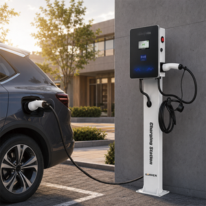 Estación de Carga para Vehículos Eléctricos (VE) de CA, Montada en el Suelo, 3.5kW-22kW, con Pantalla Táctil y Control RFID, para Uso Doméstico y Comercial - Product Image 5