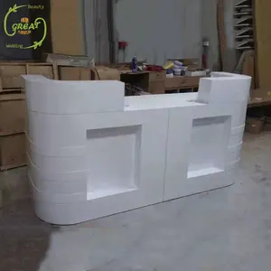 Great Foshan Factory Hot Sale Cheap Modern White Salon & Office & Hotel Reception Desk